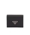 Prada Small Saffiano Leather Wallet In Black