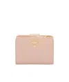 Prada Saffiano Leather Card Holder In Nude