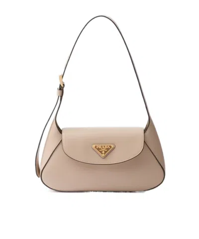 Prada Small Leather Shoulder Bag In Brown