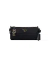 Prada Re-nylon And Leather Shoulder Bag In Black  