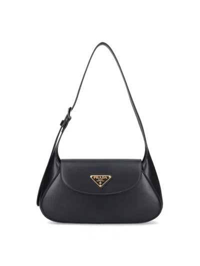 Prada Small Logo Shoulder Bag In Black  