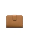 Prada Small Logo-stamp Leather Wallet In Brown