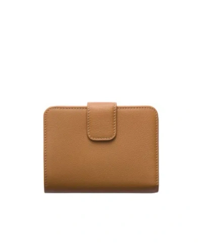 Prada Small Logo-stamp Leather Wallet In Caramel Color