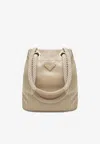 Prada Mariner Small Bucket Bag In Camel Renylon In Neutral