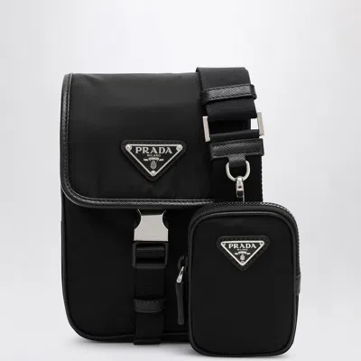 Prada Small Messenger Bag In Black Re-nylon