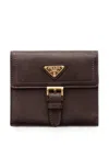 Prada Small Nappa Leather Wallet In Brown