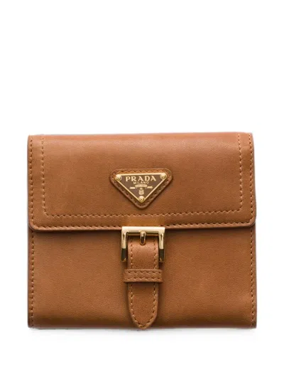 Prada Small Nappa Leather Wallet In Brown