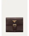 Prada Small Nappa Leather Wallet In Brown