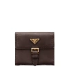 Prada Small Nappa Leather Wallet In Brown