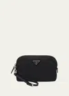 Prada Small Nylon Cosmetic Pouch Bag In Black