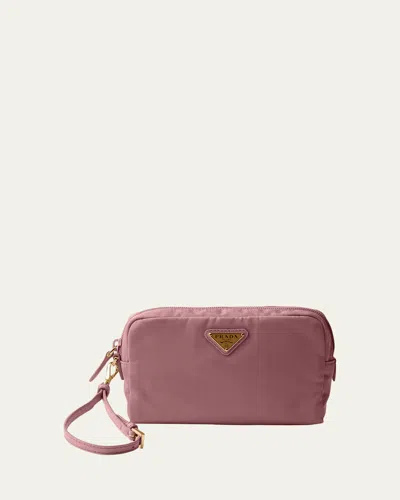 Prada Small Nylon Cosmetic Pouch Bag In Pink