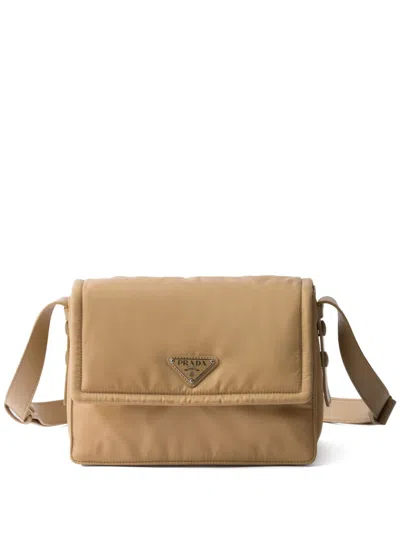 Prada Small Padded Shoulder Bag In Brown