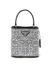 Prada Small Panier Crystal-embellished Tote Bag In Black