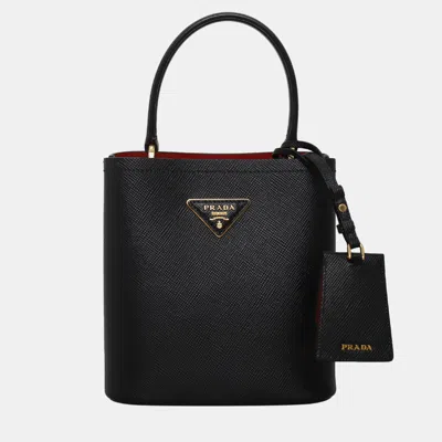 Pre-owned Prada Small Pannier Bucket Bag In Black