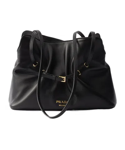Prada Small  Dada Nappa Leather Bag In Black