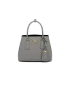Prada Small  Double Tote Bag In Slate/black