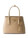 Prada Small  Double Saffiano Tote Bag In Neutrals