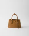 Prada Small Galleria Saffiano Leather Tote Bag In Caramel