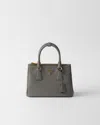 Prada Small Galleria Saffiano Leather Bag In Gray