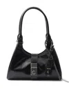 Prada Small Push-lock Leather Tote Bag In Black