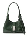 Prada Small Push-lock Leather Tote Bag In Green