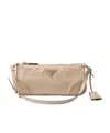 Prada Small Re-edition 2002 Leather Shoulder Bag In Nude
