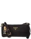 Prada Re-nylon And Leather Shoulder Bag In Black