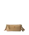 Prada Small Re-nylon And Leather Shoulder Bag In Camel Brown