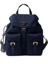 Prada Small Re-nylon Backpack In Blau