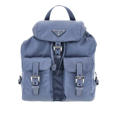 Prada Small Re-nylon Backpack In Blue