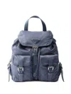 Prada Small "re-nylon" Backpack In Blue
