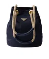Prada Kleine Bucket Bag Aus Re-nylon In Baltic Sea Blue