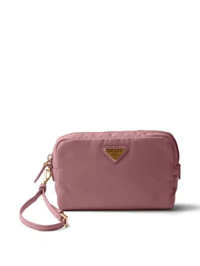 Prada Small Re-nylon Pouch In Pink