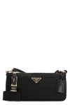 Prada Small Re-nylon And Leather Shoulder Bag With Padlock