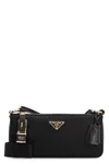Prada Re-nylon And Leather Shoulder Bag In Black