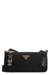 Prada Re-nylon And Leather Shoulder Bag In Black