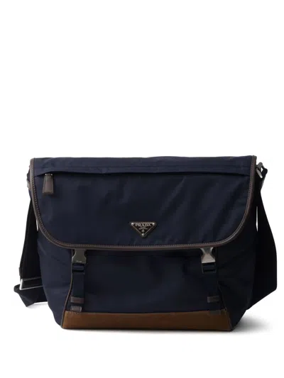Prada Small Re-nylon Shoulder Bag In Blue