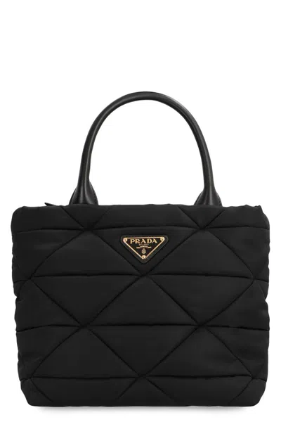 Prada Small Re-nylon Tote Bag In Black