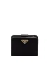 Prada Women Portafoglio Piccolo In Saffiano In Black