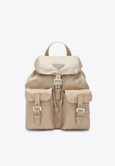 Prada Small Re-edition 1978 Backpack In Sand