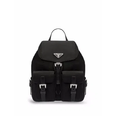 Prada Small Re-nylon Backpack In Black