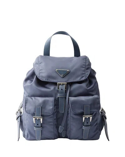Prada Small Re-nylon Backpack In Blue