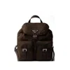 Prada Small Re-nylon Backpack In Brown