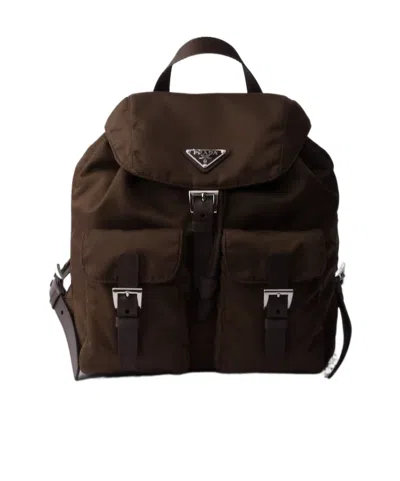 Prada Small Re-nylon Backpack In Ochre