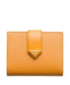 Prada Small Saffiano And Smooth Leather Wallet
