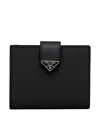 Prada Small Saffiano And Smooth Leather Wallet