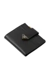 Prada Small Saffiano And Smooth Leather Wallet