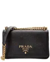 Prada Saffiano Leather & Nylon Crossbody In Black