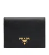 Prada Small Saffiano Leather Bifold Wallet In Black