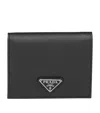 Prada Triangle-logo Saffiano Leather Wallet In Black
